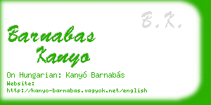 barnabas kanyo business card