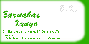 barnabas kanyo business card